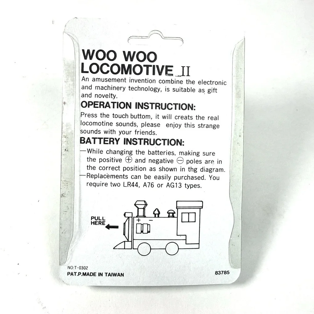 Vintage Woo Woo Locomotive II Train Sound Keychain NOS Sealed Made In Taiwan